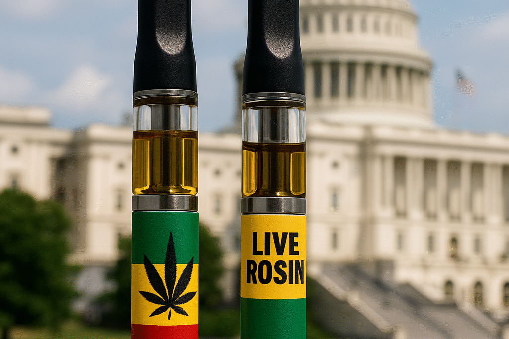 THC carts in DC — live rosin vs distillate, 510 vs proprietary (One Love Delivery)